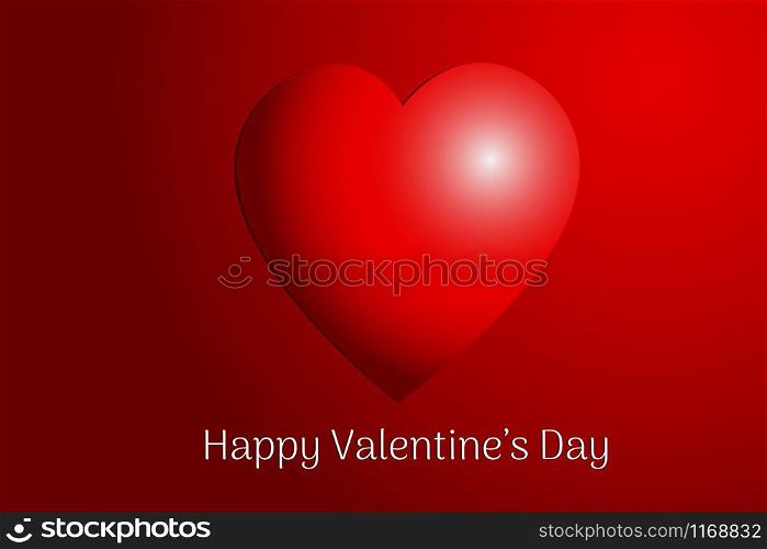 Valentine's day concept. Vector illustration. Red hearts 3d on red background. love sale banner or greeting card