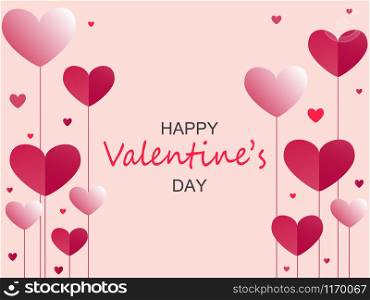 Valentine's day greeting card. Hearts balloon