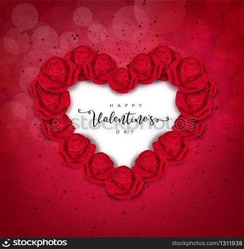 Valentine's Day greeting card templates. Red roses isolated on red background