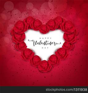 Valentine's Day greeting card templates. Red roses isolated on red background