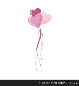Valentine’s day pink heart shape balloon. Festive design element for the valentine holidays, events, discounts, and sales. Vector illustration.