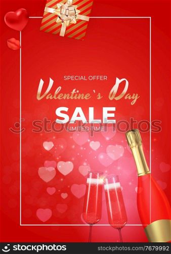 Valentine’s Day Sale Holiday Gift Card Background Realistic Design. Template for advertising, web, social media and fashion ads. Poster, flyer, greeting card, header for website Vector Illustration. Valentine’s Day Sale Holiday Gift Card Background Realistic Design. Template for advertising, web, social media and fashion ads. Poster, flyer, greeting card, header for website Vector Illustration EPS10