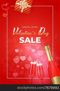 Valentine’s Day Sale Holiday Gift Card Background Realistic Design. Template for advertising, web, social media and fashion ads. Poster, flyer, greeting card, header for website Vector Illustration. Valentine’s Day Sale Holiday Gift Card Background Realistic Design. Template for advertising, web, social media and fashion ads. Poster, flyer, greeting card, header for website Vector Illustration EPS10