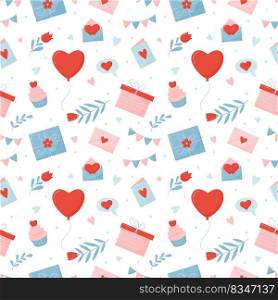 Valentine s Day. Vector illustration isolated on white background.. Seamless pattern for Valentine s Day. Vector illustration isolated on white background.