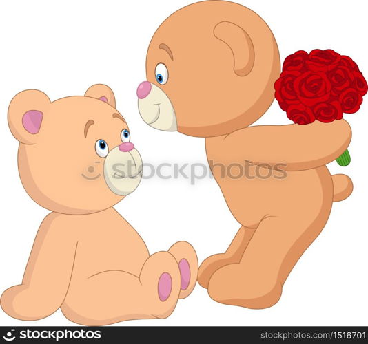 Valentine's day with romantic couple of teddy bear
