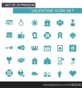 Valentine’s icons set vector. For web design and application interface, also useful for infographics. Vector illustration.