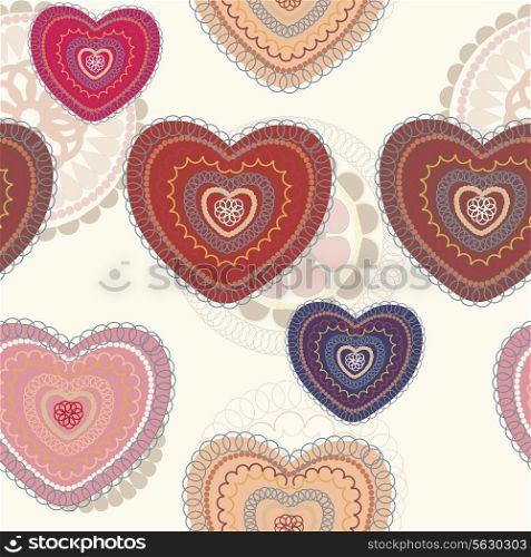 valentine seamless hearts pattern . EPS 10.
