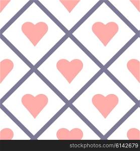 Valentine Seamless Hearts Pattern Vector Illustration. EPS10