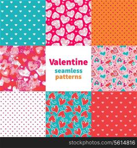 Valentine seamless pattern set