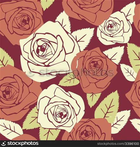 Valentine seamless pattern with rose design