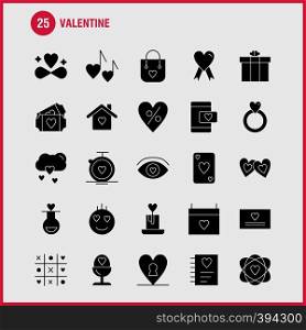 Valentine Solid Glyph Icon Pack For Designers And Developers. Icons Of Flask, Love, Romantic, Valentine, Love, Gift, Heart, Valentine, Vector