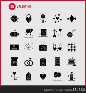 Valentine Solid Glyph Icons Set For Infographics, Mobile UX/UI Kit And Print Design. Include: Bottle, Medicine, Love, Valentine, Romantic, Book, Love, Valentine, Icon Set - Vector