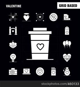 Valentine Solid Glyph Icons Set For Infographics, Mobile UX/UI Kit And Print Design. Include: Tag, Sign, Love, Valentine, Romantic, Love, Heart, Valentine, Icon Set - Vector