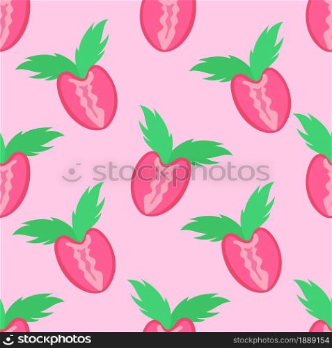 valentine strawberry repeat seamless pattern. textile background mosaic design