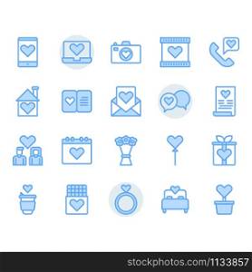 Valentines and love icon and symbol set