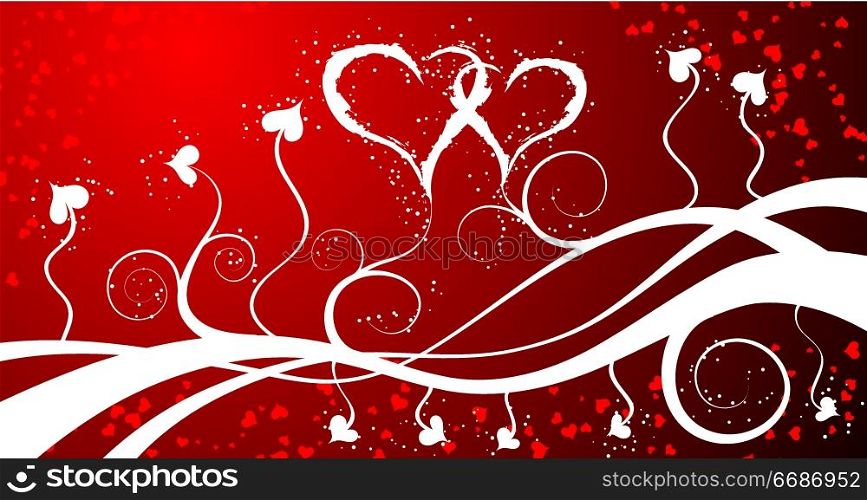Valentines background with hearts, vector