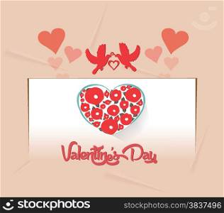 valentines card with heart flower