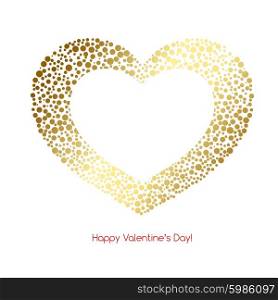 Valentines Card with heart. Valentines Card with glitter heart. Happy Valentines Day