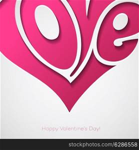 Valentines Card with love lettering. Happy Valentine&#39;s Day