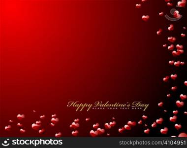 valentines day background in red with 3d hearts