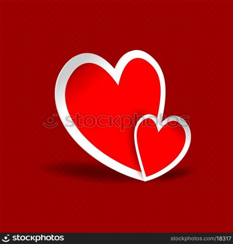 Valentines Day background of two hearts
