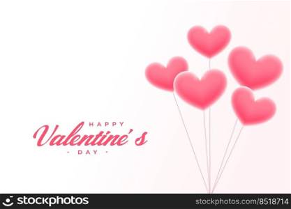 valentines day background with 3d hearts balloons