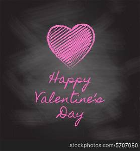 Valentines Day background with chalkboard heart and text