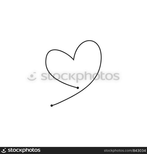 Valentines day background with heart one line, vector illustration.. Valentines day background with heart one line, vector illustration