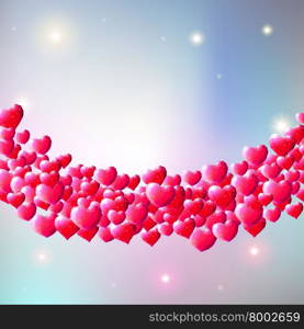 Valentines Day background with scattered low poly gem hearts