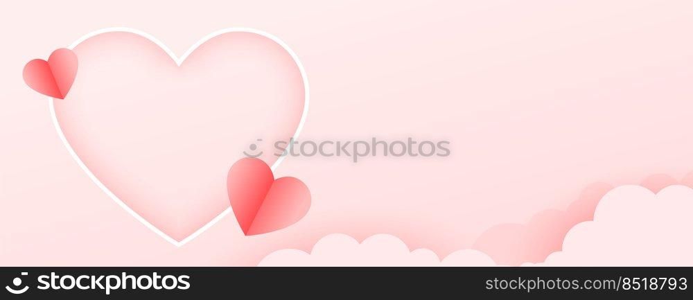 valentines day banner in paper style design