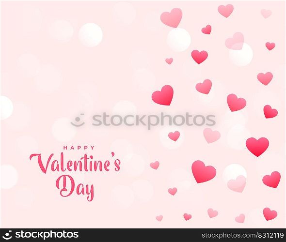valentines day beautiful card with scattered hearts