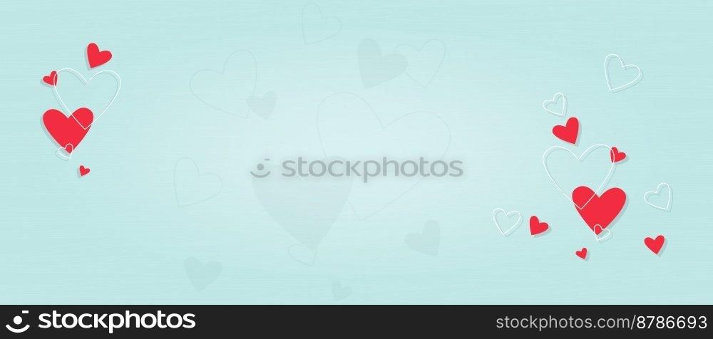 Valentines Day blue background horisontal template with heart , wood textured.