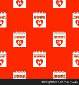 Valentines day calendar pattern repeat seamless in orange color for any design. Vector geometric illustration. Valentines day calendar pattern seamless
