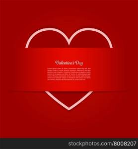 Valentines Day Card. Card of Valentines Day with a heart made from paper. Vector illustration. Used transparency layers