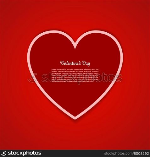 Valentines Day Card. Card of Valentines Day with a heart made from paper. Vector illustration. Used transparency layers