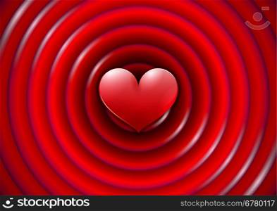Valentines Day card with concentric circles and heart