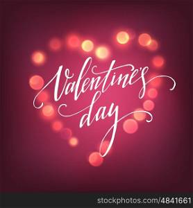 Valentines Day card with Glowing lights heart. Vector illustration. Valentines Day card with Glowing lights heart. Vector illustration EPS10
