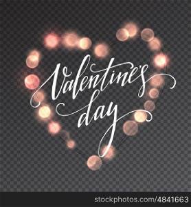Valentines Day card with Glowing lights heart. Vector illustration. Valentines Day card with Glowing lights heart. Vector illustration EPS10