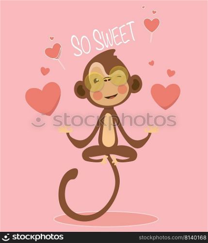  Valentines day cards with cute funny animals.Concept for children print. .  Valentines day cards with cute funny animals.