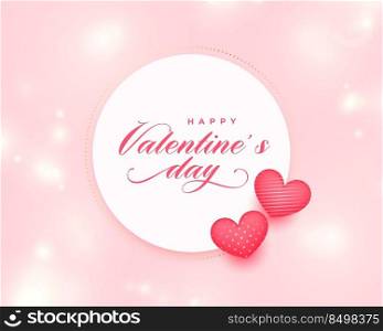 valentines day celebration card with two love hearts
