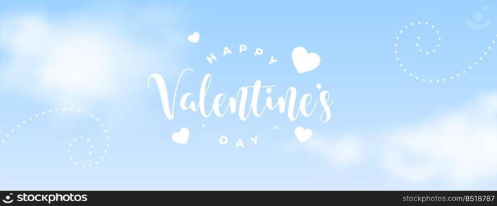 valentines day cloud sky banner design