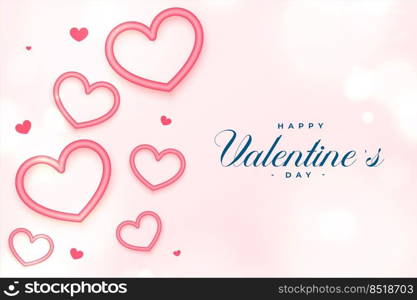 valentines day event card with realistic hearts design