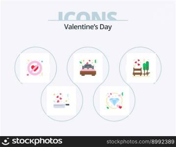 Valentines Day Flat Icon Pack 5 Icon Design. love. wedding. adultery. married. bed