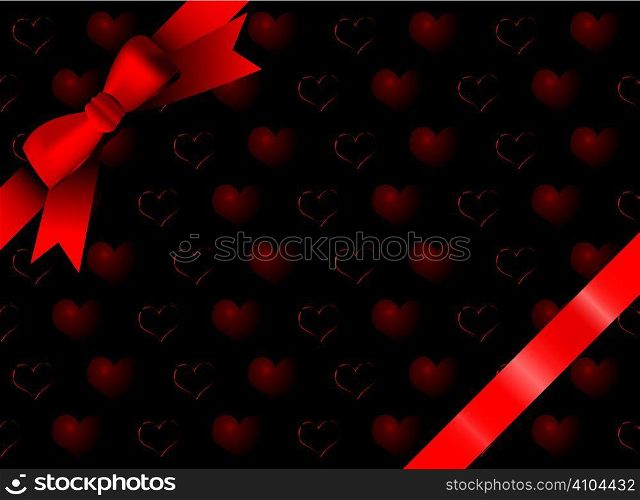 Valentines day gift with heart motifs like wrapping paper