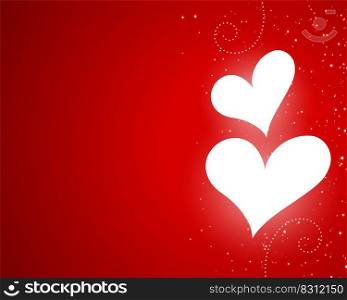valentines day glowing hearts red background design