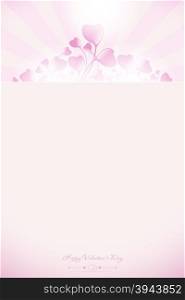 Valentines Day Greeting Card with Hearts, Holiday Illustration