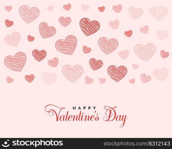 valentines day greeting design with doodle hearts