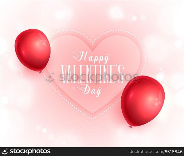 valentines day greeting with realistic balloons