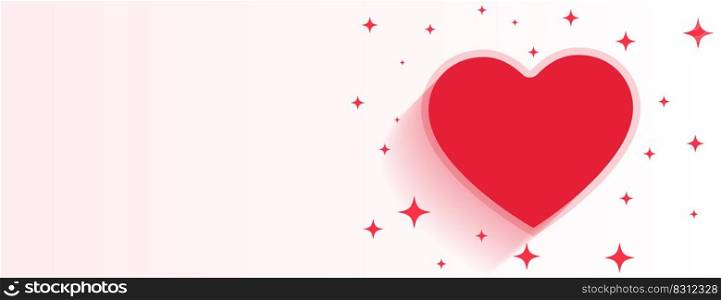 valentines day heart sparkling banner with text space