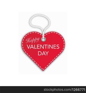 valentines day heart tag isolated white background vector